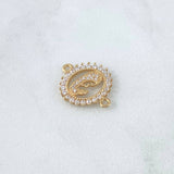 Charm Virgin Mary Silhouette 1.75gr / 2cm / White Zircons 18K Yellow Gold