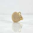 Dije Corazón Cojín 1.4gr / 1.8cm / Circones Blancos Oro Amarillo 18K