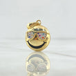 Pendant Emoji Glasses 3.5gr / 2.6cm / Colored Zircons 18K Yellow Gold