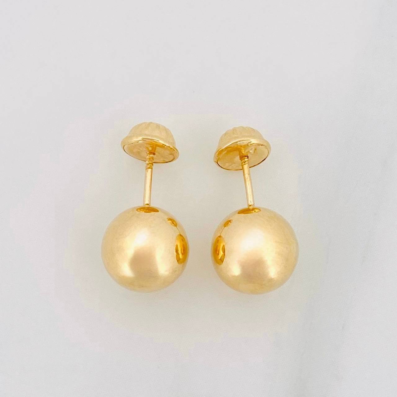 Topos Bola Lisa 0.9g / in / 8mm Oro Amarillo 18K