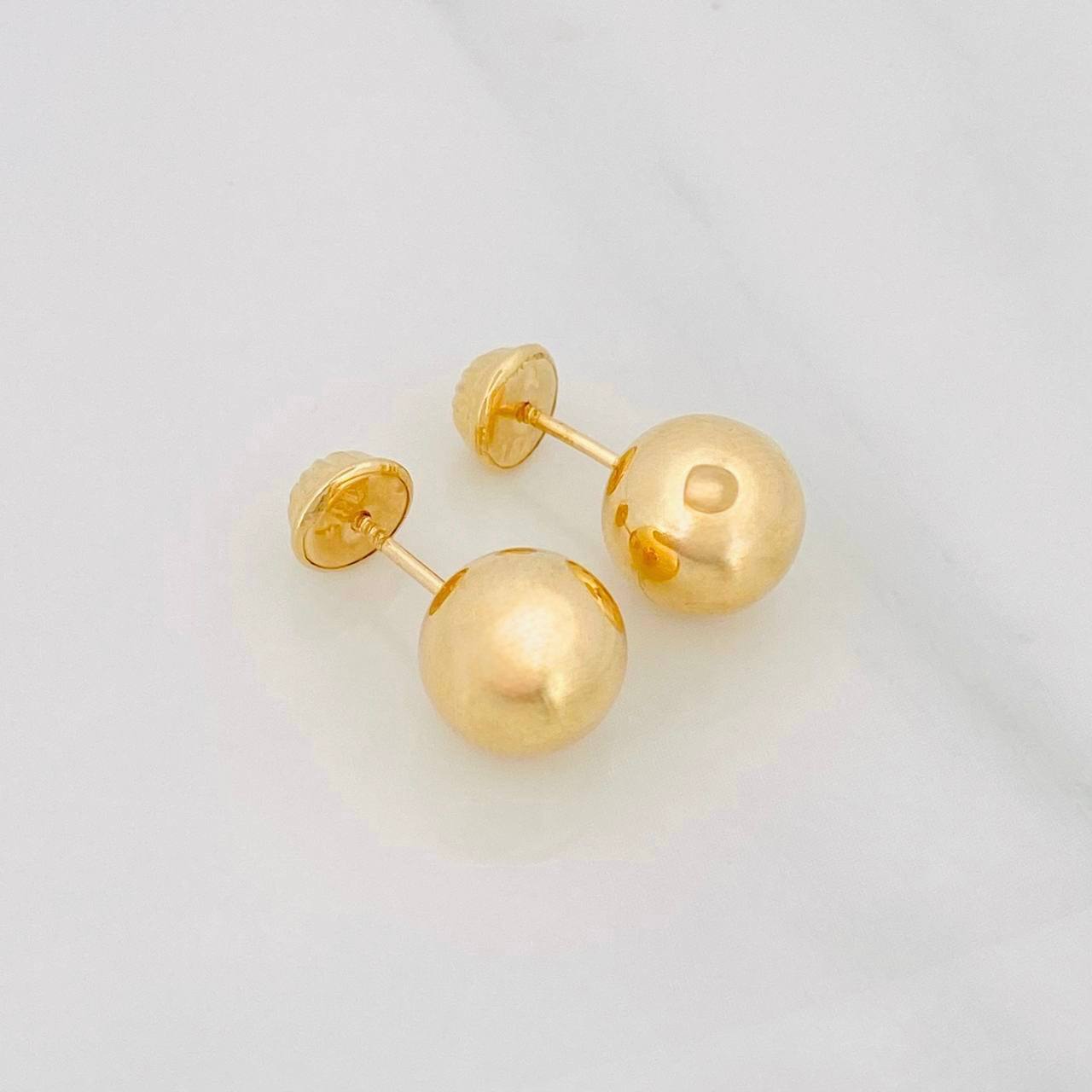 Topos Bola Lisa 0.9g / in / 8mm Oro Amarillo 18K