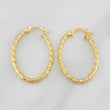 Hoop Earrings Iris Oval 1.85g / 1 1/4 in 18K Yellow Gold