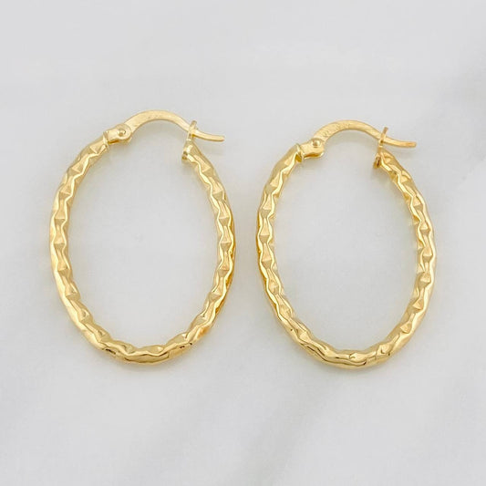 Candongas Iris Ovaladas 1.85g / 1 1/4 in Oro Amarillo 18K