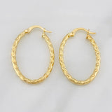 Hoop Earrings Iris Oval 1.85g / 1 1/4 in 18K Yellow Gold