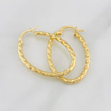 Hoop Earrings Iris Oval 1.85g / 1 1/4 in 18K Yellow Gold