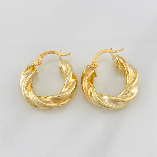 Hoop Earrings Elara 3.4g / 3/4 in Yellow Gold 18K