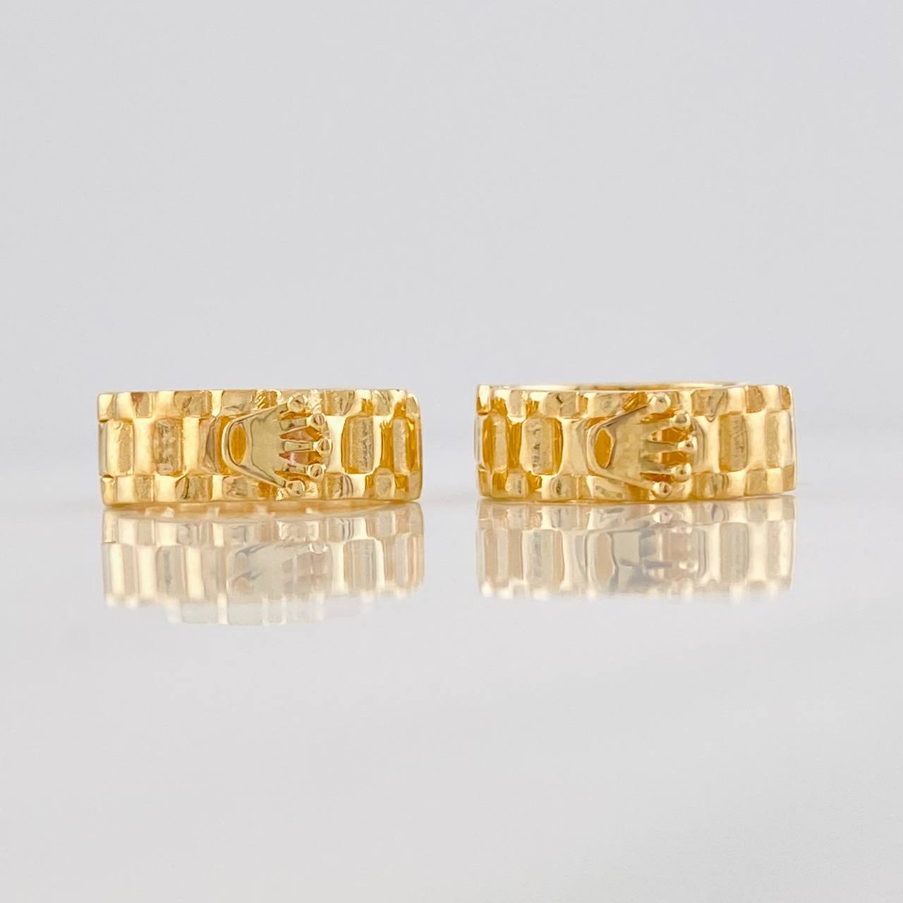 Hoop Earrings Correa Corona 6.75g / 3/4 in 18K Yellow Gold