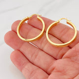Double Hoop Earrings 3.55g / 1 1/4 in 18K Yellow Gold