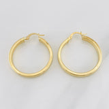 Double Hoop Earrings 3.55g / 1 1/4 in 18K Yellow Gold