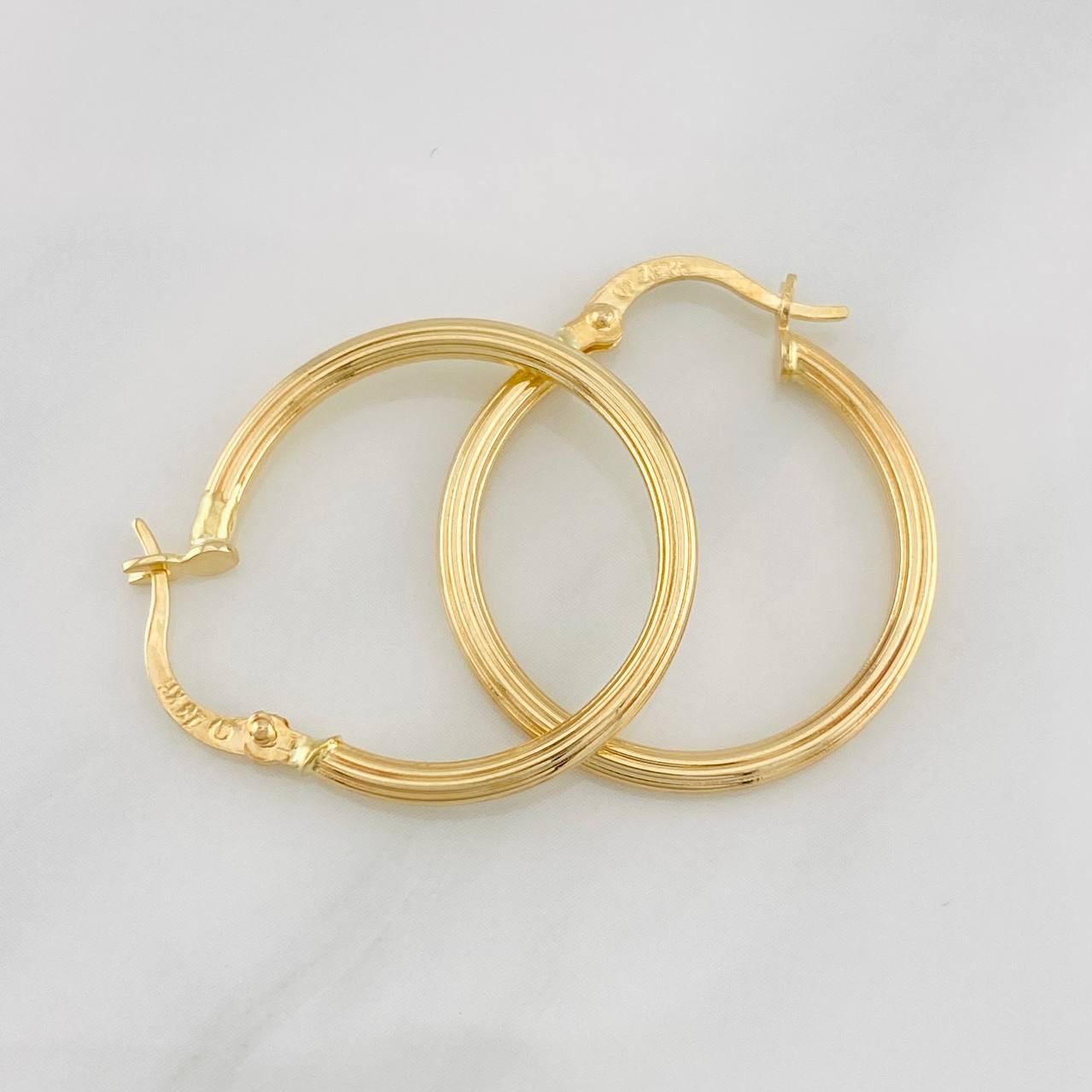 Hoop Earrings Spiral 1.5g / 1 in 18K Yellow Gold