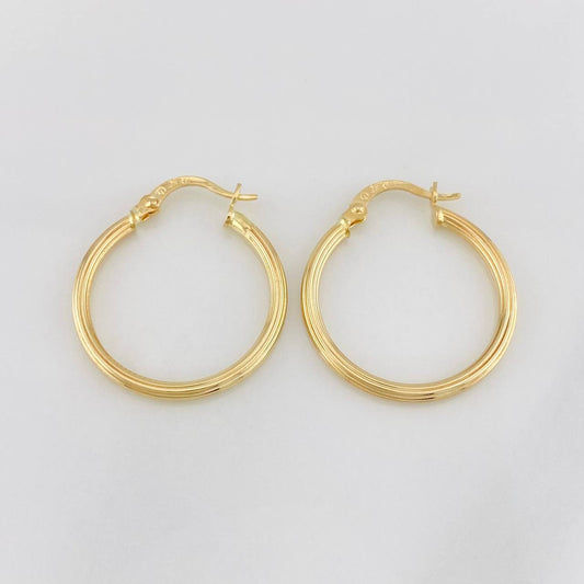 Hoop Earrings Spiral 1.5g / 1 in 18K Yellow Gold