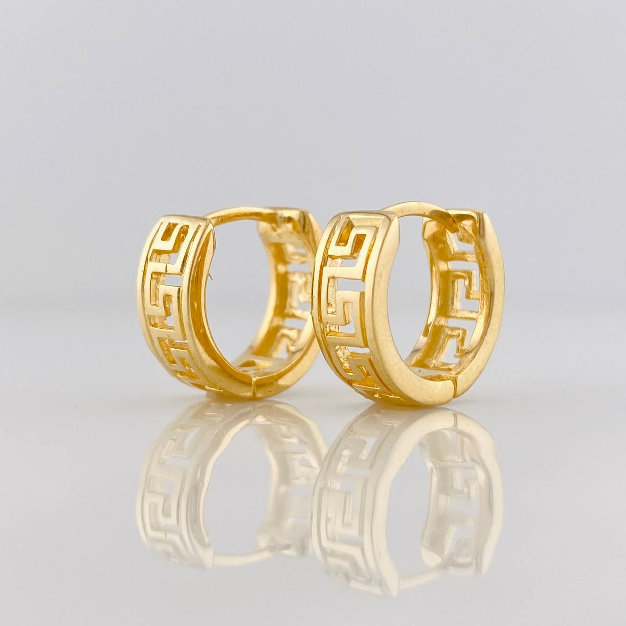 Hoop Earrings Carril Tribal 5.4g / 1/2 in 18K Yellow Gold