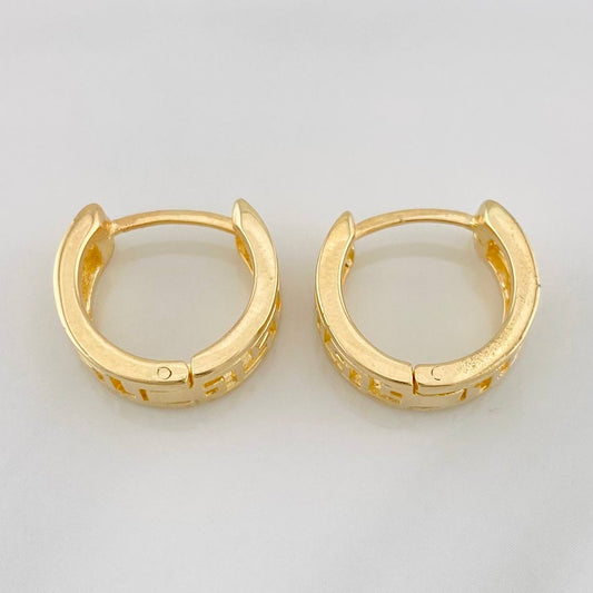 Hoop Earrings Carril Tribal 5.4g / 1/2 in 18K Yellow Gold