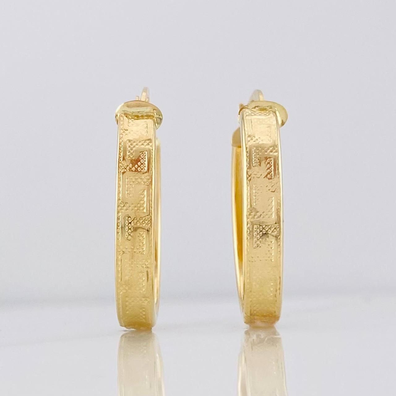 Hoop Earrings Tribal 2.65g / 1 in Yellow Gold 18K