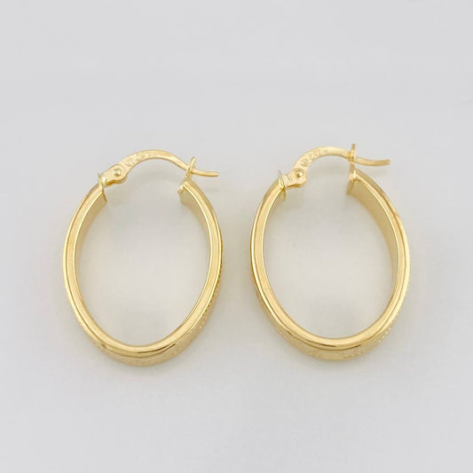 Hoop Earrings Tribal 2.65g / 1 in Yellow Gold 18K