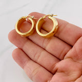 Hoop Earrings Nova 4.75g / 1 in Two-Tone Yellow White 18K Gold