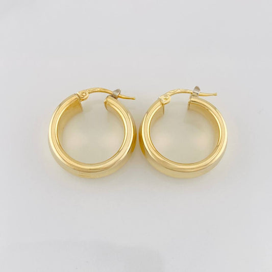 Hoop Earrings Nova 4.75g / 1 in Two-Tone Yellow White 18K Gold