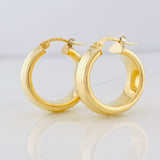 Hoop Earrings Nova 4.75g / 1 in Two-Tone Yellow White 18K Gold