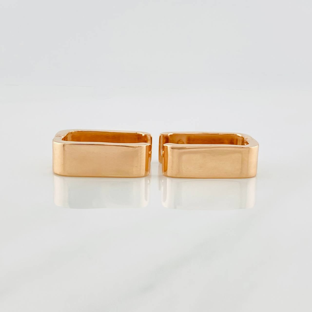 Square Plain Hoop Earrings 7.5g / 3/4 in Rose Gold 18K