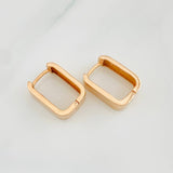 Square Plain Hoop Earrings 7.5g / 3/4 in Rose Gold 18K