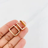 Square Plain Hoop Earrings 7.5g / 3/4 in Rose Gold 18K