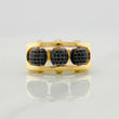 Fire Beads Ring 9.1g / T11 Two-Tone Black Yellow Gold 18K