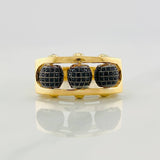Fire Beads Ring 9.1g / T11 Two-Tone Black Yellow Gold 18K