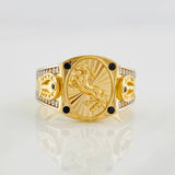 Horse Ring 6.1g / T10 1/2 Two-Tone Yellow White Gold 18K