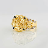 Horse Ring 6.1g / T10 1/2 Two-Tone Yellow White Gold 18K