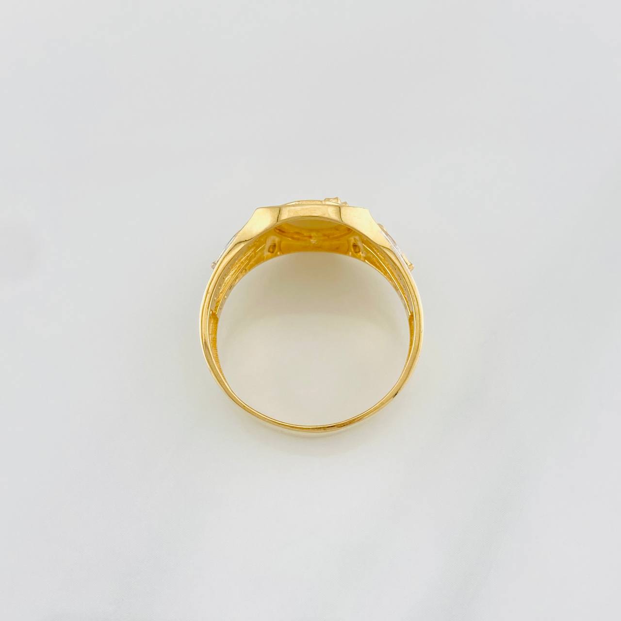 Horse Ring 6.1g / T10 1/2 Two-Tone Yellow White Gold 18K