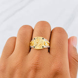 Horse Ring 6.1g / T10 1/2 Two-Tone Yellow White Gold 18K