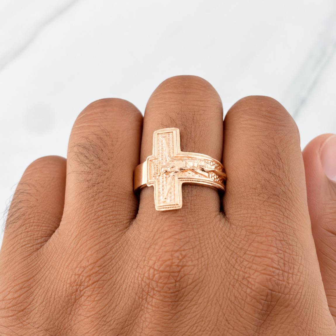 Christ Cross Ring 6.4g / T10 1/4 Rose Gold 18K