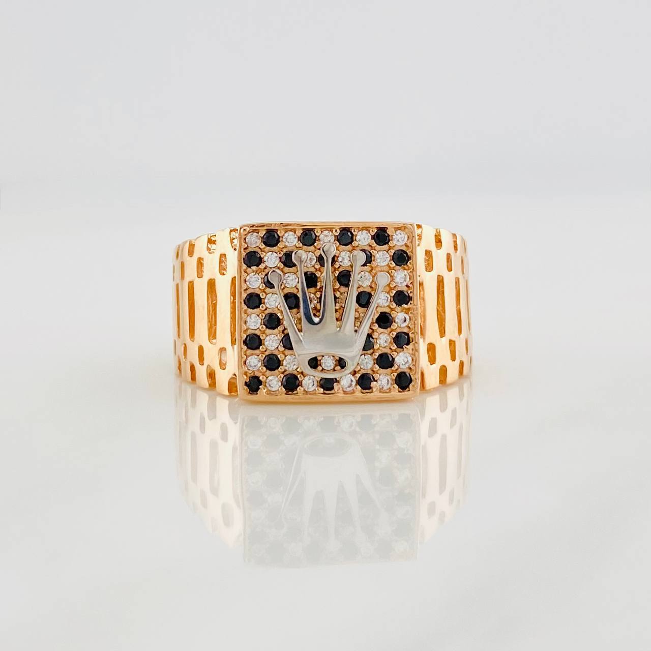 Crown Strap Ring 6.25g / T9 Two-Tone White Rose 18K