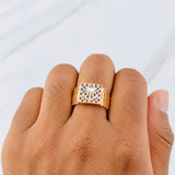Crown Strap Ring 6.25g / T9 Two-Tone White Rose 18K