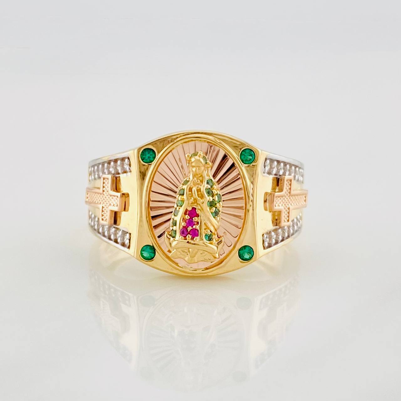 Anillo Virgen de Guadalupe 5.9g / T10 Tres Oros 18K