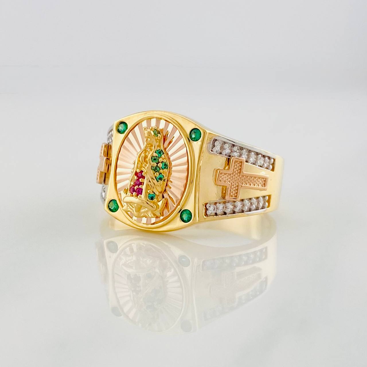 Anillo Virgen de Guadalupe 5.9g / T10 Tres Oros 18K