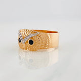 Owl Ring 5.05g / T11 1/2 Two-Tone White Rose 18K