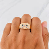 Owl Ring 5.05g / T11 1/2 Two-Tone White Rose 18K