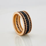 Dense Channel Ring 6.55g / T7 1/2 Two-Tone White Rose 18K