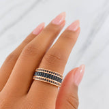 Dense Channel Ring 6.55g / T7 1/2 Two-Tone White Rose 18K