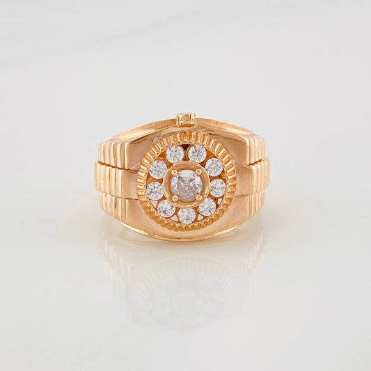 Anillo Halo 6.45g / T7 Oro Rosa 18K