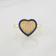 Dense Heart Ring 2.6g / T7 Two Golds Black Yellow 18K