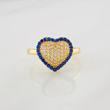 Dense Heart Ring 2.6g / T7 Two Golds Black Yellow 18K