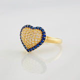 Dense Heart Ring 2.6g / T7 Two Golds Black Yellow 18K