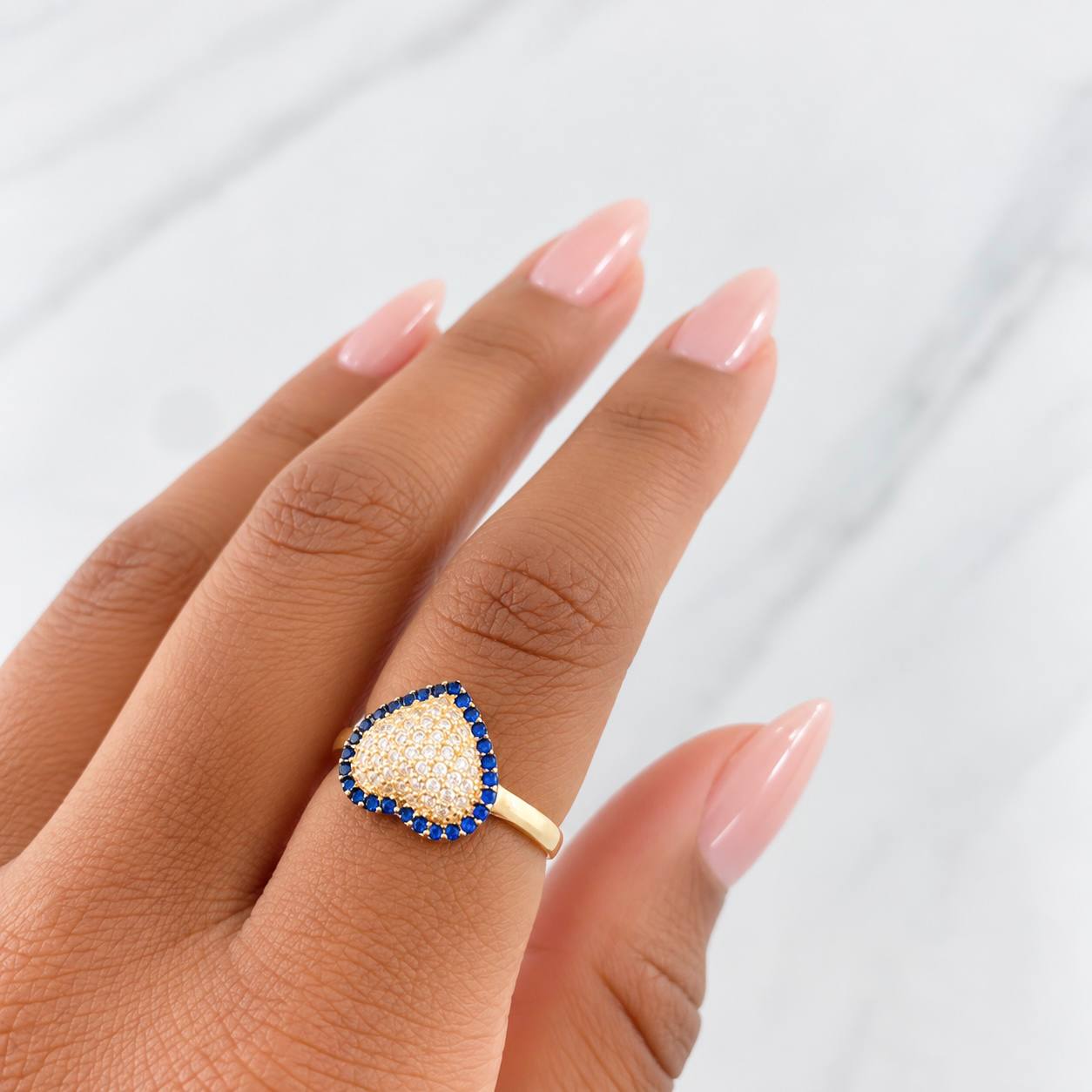 Dense Heart Ring 2.6g / T7 Two Golds Black Yellow 18K