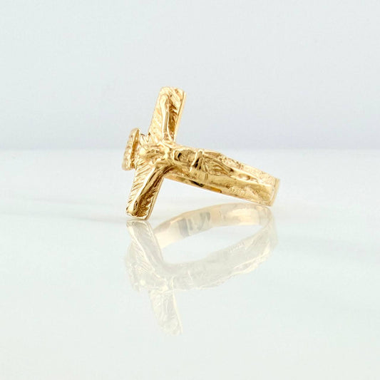 Anillo Cruz Cristo 3.4gr / T8 3/4 / Oro Amarillo 18K $