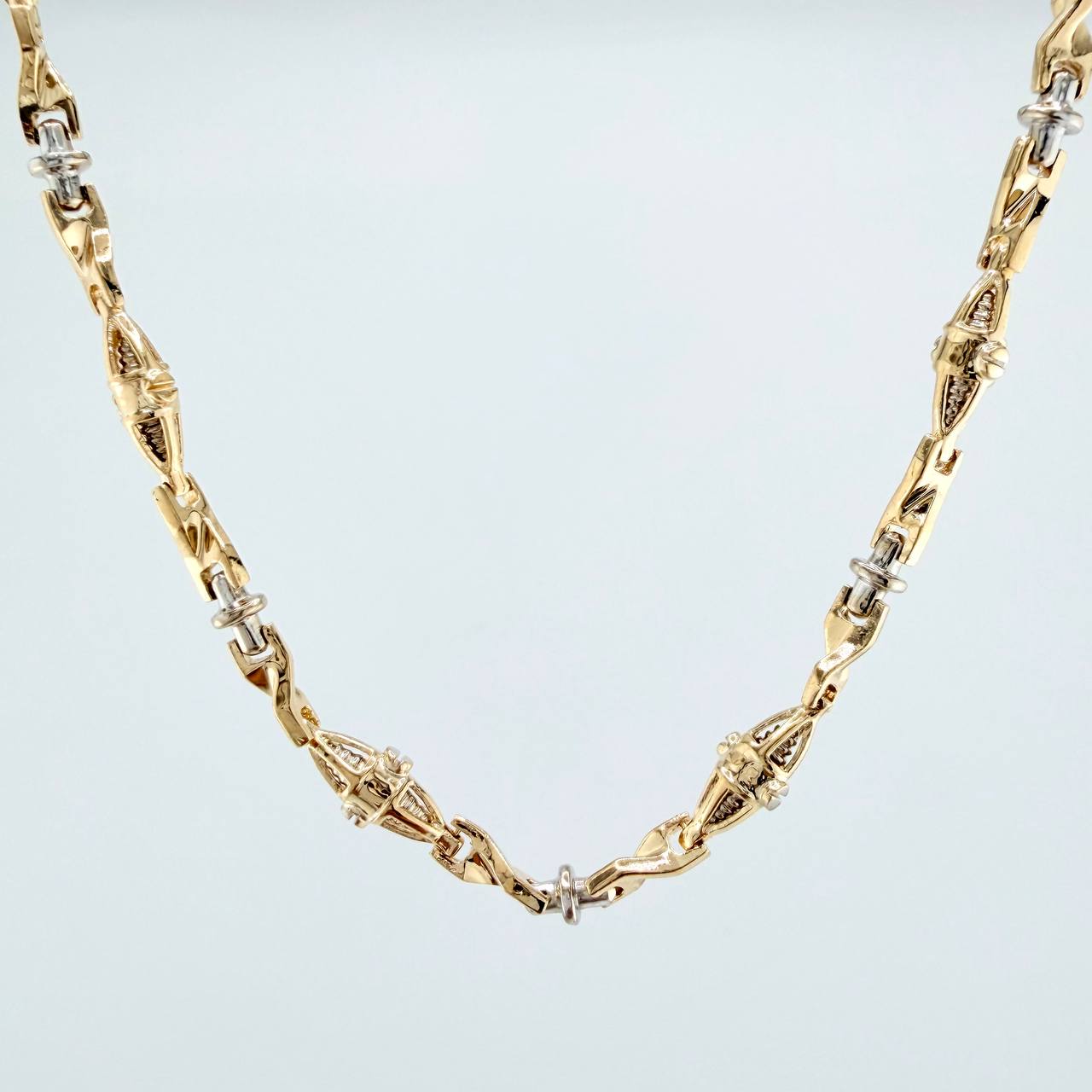 Cadena Rustica Dubai 30.75gr / 21 1/4 in / 3.5mm Dos Oros Amarillo Blanco 18K $