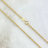 Set Cadena Lazo 1gr / 50cm / 1.2mm + Dije Virgen Guadalupe 0.35gr / 1.5cm / 1.35gr Oro Amarillo 18K (Oferta) ©