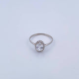 Oval Ring 1.8gr / T6 1/2 / White Zircons 18K White Gold &
