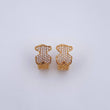 Topos Malla Oso Ts 4.7gr / 1.4cm / Circones Blancos Oro Amarillo 18K &